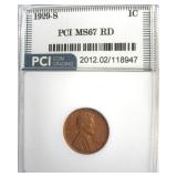 1929-S Cent MS67 RD LISTS $52500 Rarity