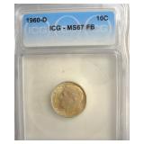 1960-D Dime ICG MS67 FB LISTS $400