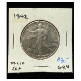 1942 Walking Liberty BU