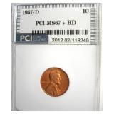 1957-D Cent MS67+ RD LISTS $6500