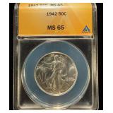 1942 Walking Liberty ANACS MS65 Looks 66+