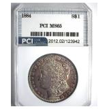 1884 Morgan PCI MS65 Purple Toning