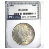 1881 Morgan MS67 LISTS $17500
