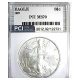 1997 Silver Eagle MS70 LISTS $1500