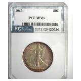 1945 Walking Liberty MS67 LISTS $1125