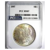 1887 Morgan MS67 LISTS $1700