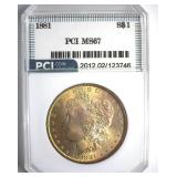 1881 Morgan MS67 LISTS $17500
