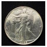 1945 Walking Liberty Gem BU Scarce
