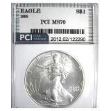 1995 Silver Eagle MS70 LISTS $1550