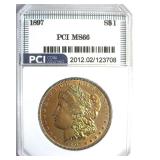 1897 Morgan MS66 LISTS $1050