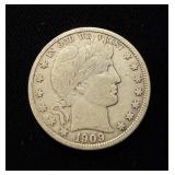 1909-S Barber 50c Fine + Scarce