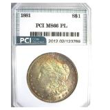 1881 Morgan MS66 PL LISTS $5250