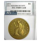 1871 Dollar PCI PR69 CAM Indian Princess Br Copy