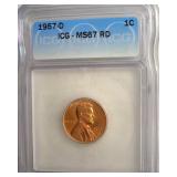 1957-D Cent ICG MS67 RD LISTS $400