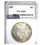 1887 Morgan MS67 LISTS $1700