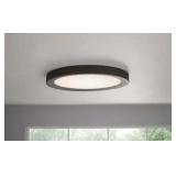 Open - 15in Matte Black Selectable LED Flush Mount