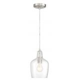 1-Light Brushed Nickel w/ Hammered Glass Shade