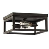 2-Light Black Farmhouse Open Cage Ceiling Light