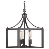 Open-14 in. 3-Light Black Farmhouse Chandelier