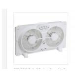 Open White 9 in Reversible Twin Window Fan