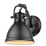 Open-Black 1-Light Sconce w/ Matte Black Shade (2)