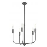 Open - 5-Light Matte Black Chandelier