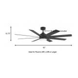 62 in. LED Indoor/Outdoor Matte Black Ceiling Fan