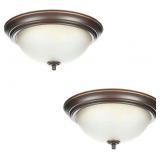 New 13 Inch 2-Light Flush Mount