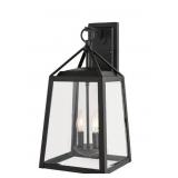 Open-Black Outdoor Wall Lantern with Beveled Glass