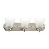 Open-24in. 3-Light Brushed Nickel Vanity Light