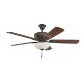 52in Indoor LED Bronze Ceiling Fan with Light Kit