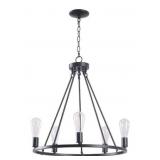 Stratton 5-Light Black Chandelier with No Shade
