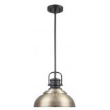 1-Light Antique Gold Farmhouse Pendant Light