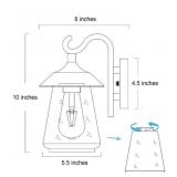 New - Modern Black Porch Wall Sconce Lantern