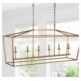 Open - 49in. Antique Gold Farmhouse Lantern Light
