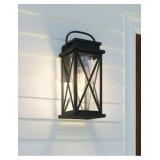 As-Is - 14' 1 Light Outdoor Wall Light-Matte Black