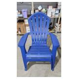 Used - Plastic Outdoor Patio Chair - Blue