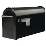 Open - Steel Rural Post Mount Mailbox - Black