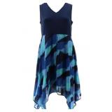 Mix Media Printed Chiffon Midi Dress, Sz Sm P Mix Media Printed Chiffon Midi Dress, Sz Sm P