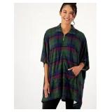 LARGE STAN HERMAN LUXE SWEATER KNIT HALF-ZIP PLAID LARGE STAN HERMAN LUXE SWEATER KNIT HALF-ZIP PLAID