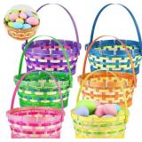 Fovths 6 Pieces Easter Woven Bamboo Basket Round B Fovths 6 Pieces Easter Woven Bamboo Basket Round B