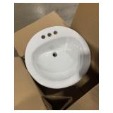 Glacier Bay Aragon Drop-in Bathroom Sink in White Glacier Bay Aragon Drop-in Bathroom Sink in White