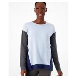Color-Block Long-Sleeve Pullover, Sz Small Color-Block Long-Sleeve Pullover, Sz Small