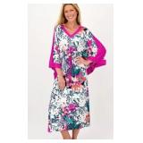 CAROLE HOCHMAN TROPICALCHEETAH POLY CAFTAN sz XSm CAROLE HOCHMAN TROPICALCHEETAH POLY CAFTAN sz XSm