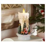 9 Illuminated Glitter Candle with Scene by Valeri 9 Illuminated Glitter Candle with Scene by Valeri