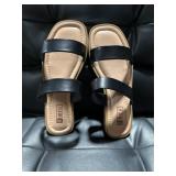 Size: 5.5- Women's two black strap sandal Size: 5.5- Women's two black strap sandal