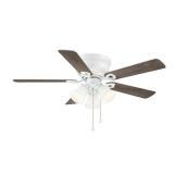 Clarkston II 44 in. LED Indoor White Ceiling Fan w