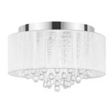 HDC 15 in. Chrome LED Flush Mount with Crystal Acc