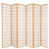 6ï¿½ Window Pane Shoji Screen, Natural Color