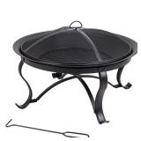 30x19 Steel Wood Burning Fire Pit, Rubbed Bronze